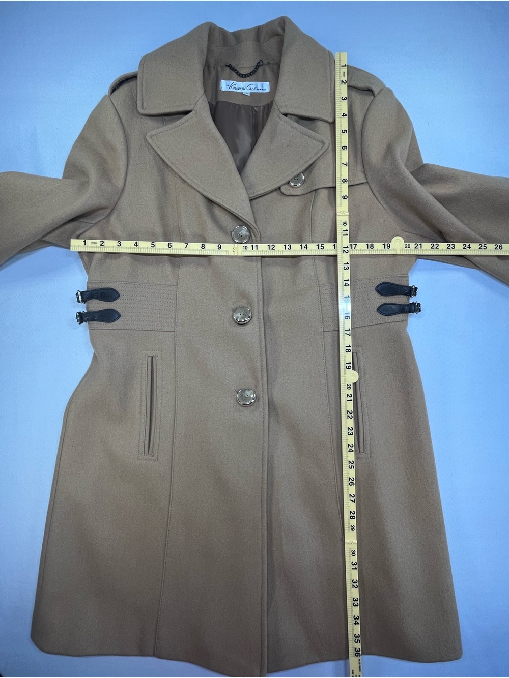 Kenneth Cole New York Women’s Wool Blend Mid-Length Trench Style Coat Size 16 - Picture 11 of 11